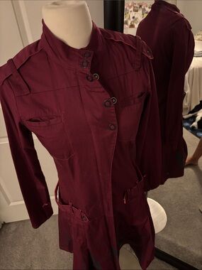 Skunkfunk Women's Burgundy Trench Coat